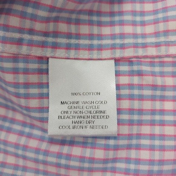 Untuckit Shirt Mens Large Blue Button Up Checks Long Sleeve 100% Cotton Casual - Picture 11 of 11